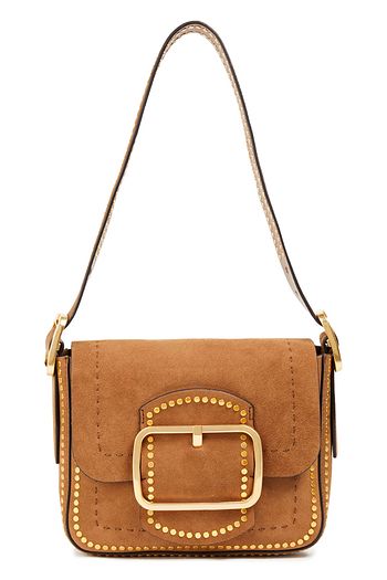 TORY BURCH Sawyer small embellished suede shoulder bag