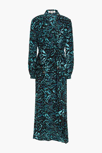 DIANE VON FURSTENBERG Stella wrap-effect snake-print crepe de chine dress