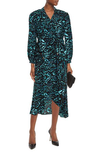 DIANE VON FURSTENBERG Stella wrap-effect snake-print crepe de chine dress