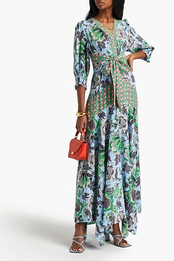 DIANE VON FURSTENBERG Gaines patchwork-effect cutout printed silk crepe de chine maxi dress