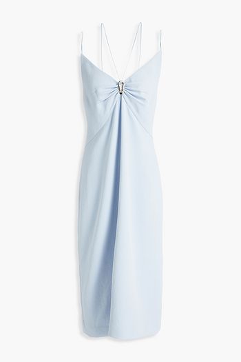 DION LEE Gathered piqué midi slip dress