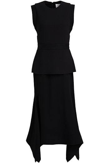 DION LEE Asymmetric twill and stretch-crepe midi dress