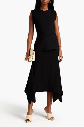 DION LEE Asymmetric twill and stretch-crepe midi dress