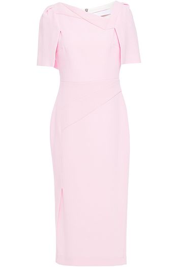 ROLAND MOURET Fenton cape-effect wool-crepe midi dress