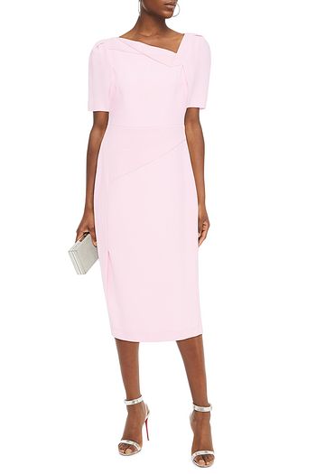 ROLAND MOURET Fenton cape-effect wool-crepe midi dress