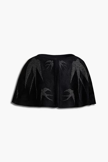 ALAÏA Velour-paneled metallic jacquard cape