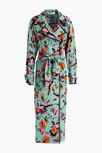 DIANE VON FURSTENBERG Eda double-breasted printed twill trench coat
