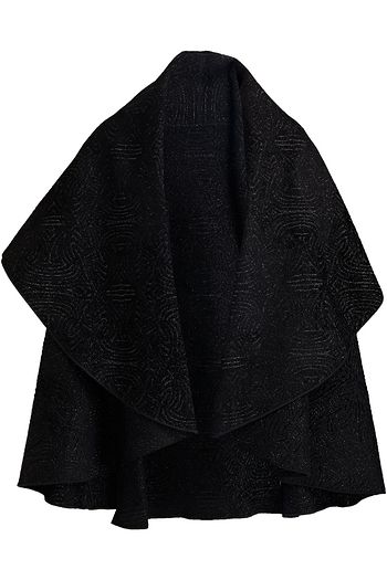 ALAÏA Draped metallic jacquard-knit cape