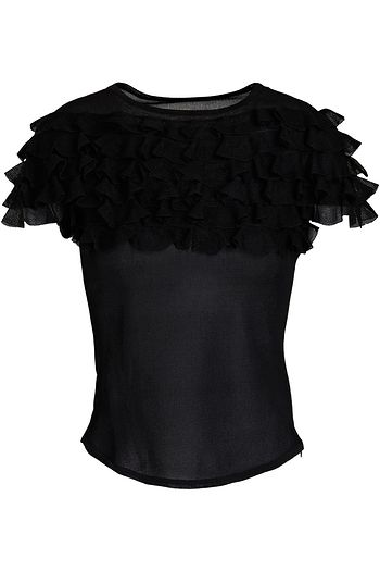 ALAÏA Ruffled silk top