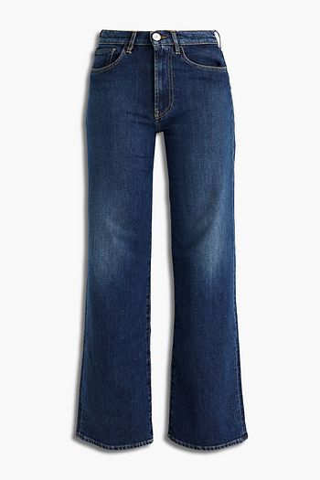 3X1 Hoch sitzende Jeans mit schmalem Bein in ausgewaschener Optik