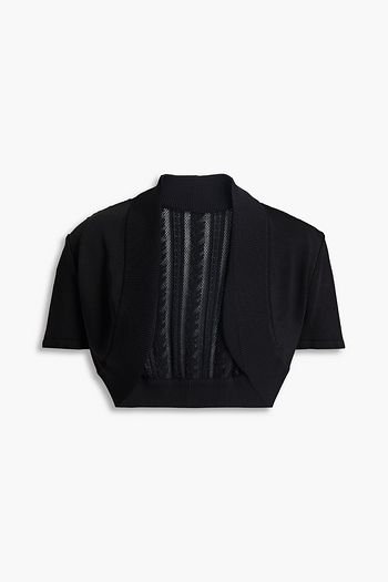 ALAÏA Paneled pointelle and stretch-knit bolero