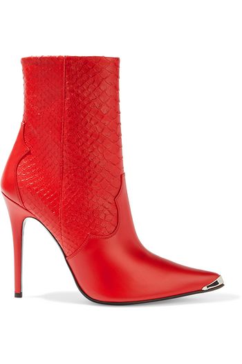 AMIRI Snake-effect and smooth leather ankle boots