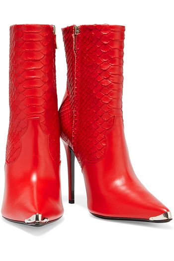 AMIRI Snake-effect and smooth leather ankle boots