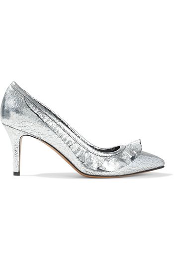 ISABEL MARANT Poween ruffled metallic cracked-leather pumps