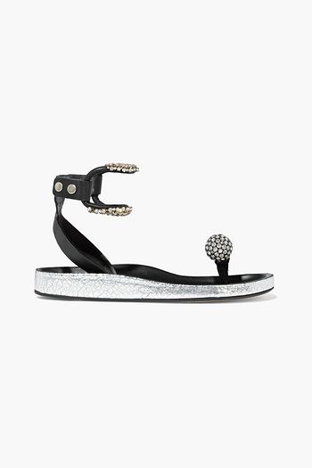 ISABEL MARANT Ecly crystal-embellished leather sandals