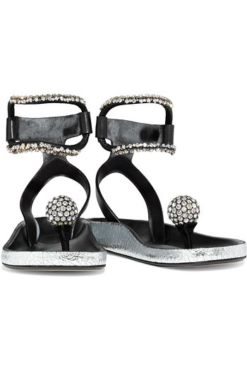 ISABEL MARANT Ecly crystal-embellished leather sandals