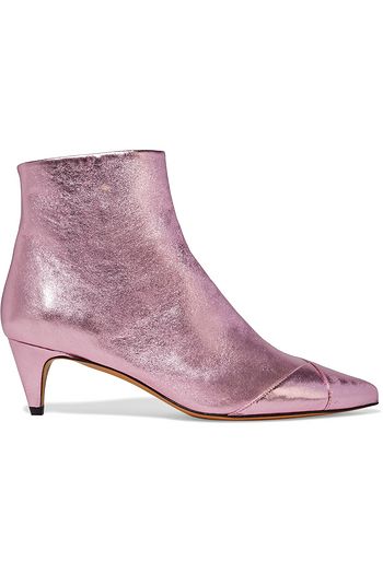 ISABEL MARANT Durfee metallic textured-leather ankle boots