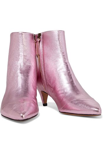 ISABEL MARANT Durfee metallic textured-leather ankle boots