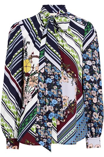 TORY BURCH Schluppenbluse aus Crêpe de Chine aus Seide mit floralem Print