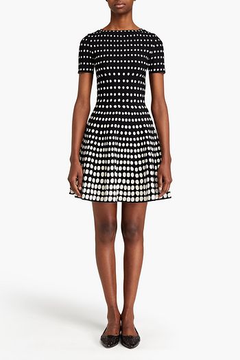 ALAÏA Polka-dot jacquard-knit mini dress