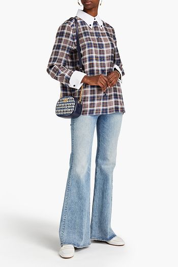 TORY BURCH Garrett Bluse aus Seidensatin mit Karomuster