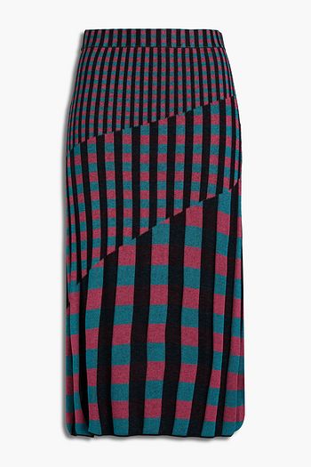 DIANE VON FURSTENBERG Rosa checked ribbed-knit skirt