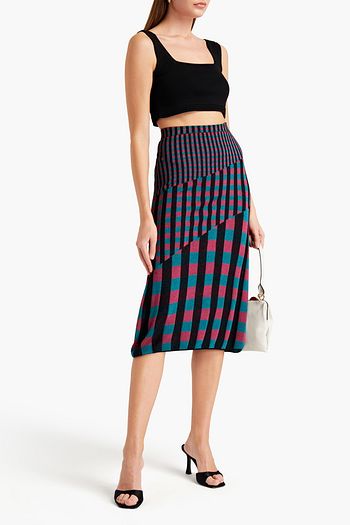 DIANE VON FURSTENBERG Rosa checked ribbed-knit skirt