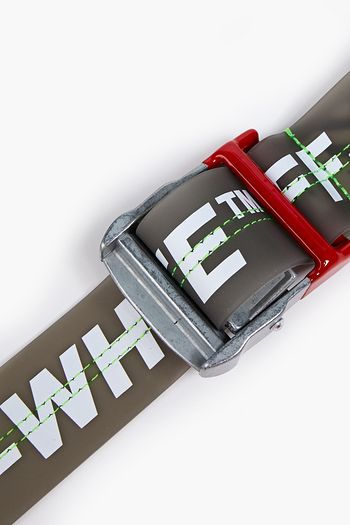 OFF-WHITE™ Leather-trimmed printed PVC shoulder strap