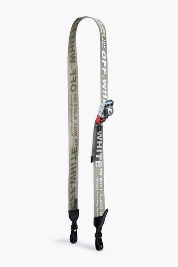 OFF-WHITE™ Leather-trimmed printed PVC shoulder strap