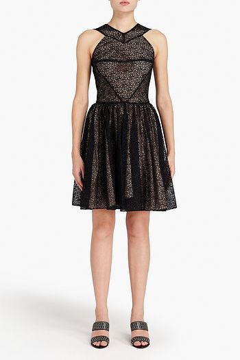 ALAÏA Embroidered gathered tulle dress