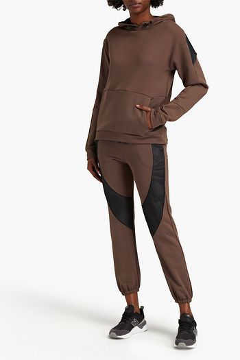 KORAL Jameson mesh-trimmed two-tone French terry track pants