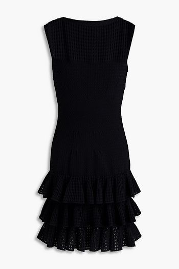 ALAÏA Gestuftes Minikleid aus Jacquard-Strick