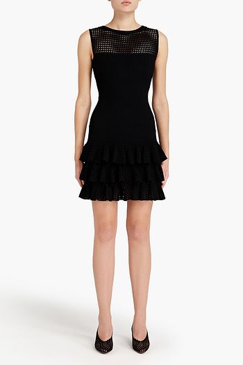 ALAÏA Gestuftes Minikleid aus Jacquard-Strick
