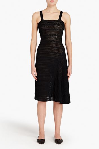 ALAÏA Strickkleid in Häkeloptik mit Pointelle-Besatz