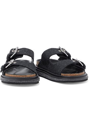 ISABEL MARANT Ledkin buckled flannel slides