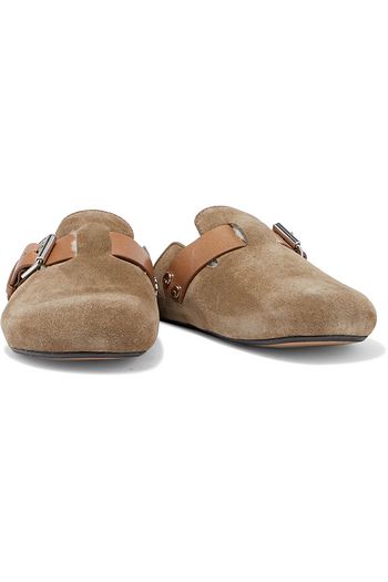 ISABEL MARANT Mirvin buckled shearling-lined suede slippers
