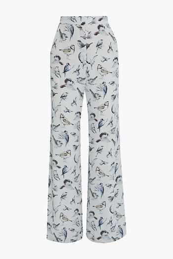 LELA ROSE Maggie printed crepe wide-leg pants