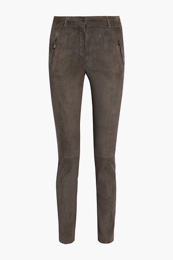 LORO PIANA Ethan suede skinny pants