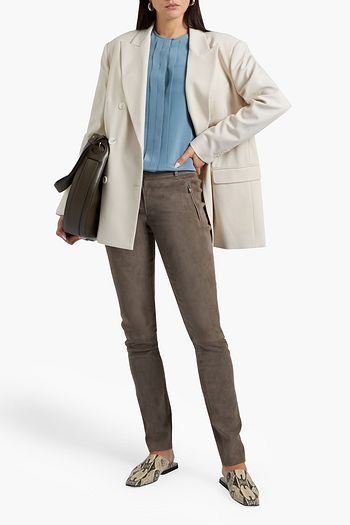 LORO PIANA Ethan suede skinny pants