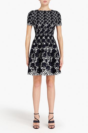 ALAÏA Jacquard-knit wool-blend mini dress