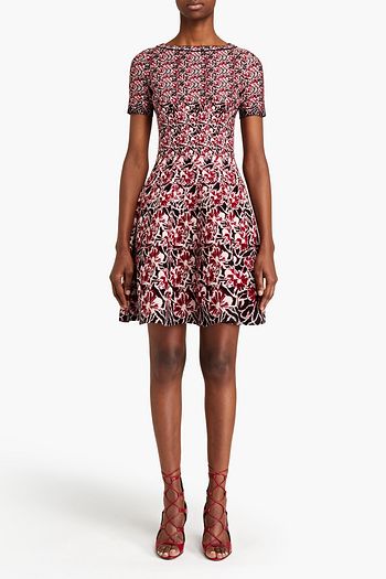 ALAÏA Jacquard-knit wool-blend mini dress