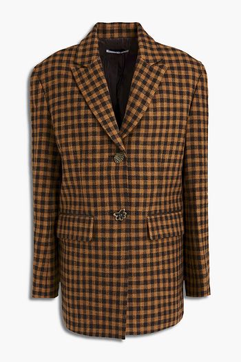 REJINA PYO Bowen karierter Blazer aus einer Woll-Baumwollmischung