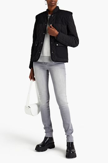 FRAME Town paneled quilted shell and gabardine jacket