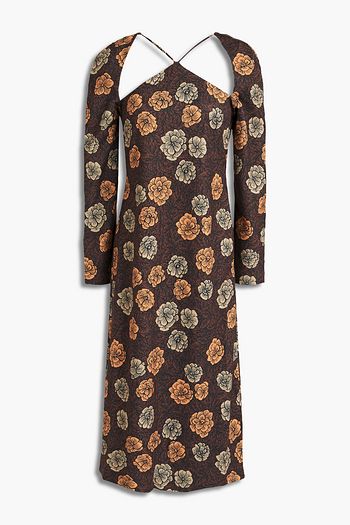 REJINA PYO Paloma cutout floral-jacquard midi dress