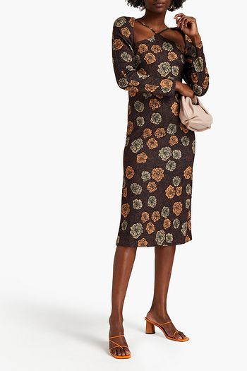 REJINA PYO Paloma cutout floral-jacquard midi dress