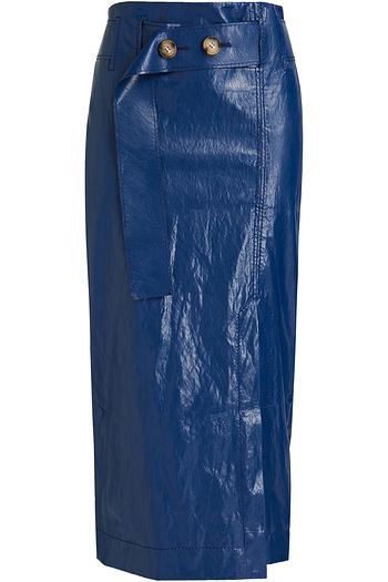 REJINA PYO Mia belted faux leather midi skirt