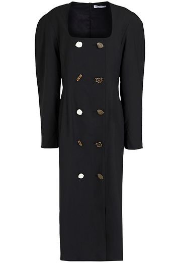 REJINA PYO Camila button-embellished wool-blend midi dress