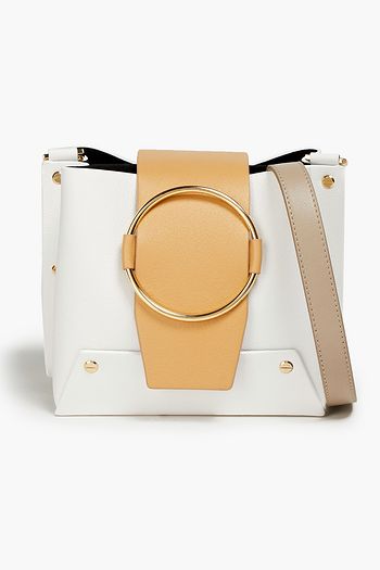 YUZEFI Delila studded pebbled-leather shoulder bag