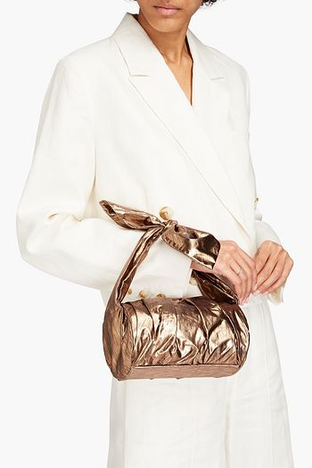 REJINA PYO Nane ruched lamé tote