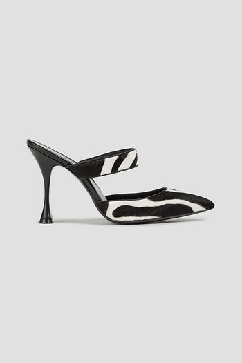 MAGDA BUTRYM Zebra-print calf hair mules